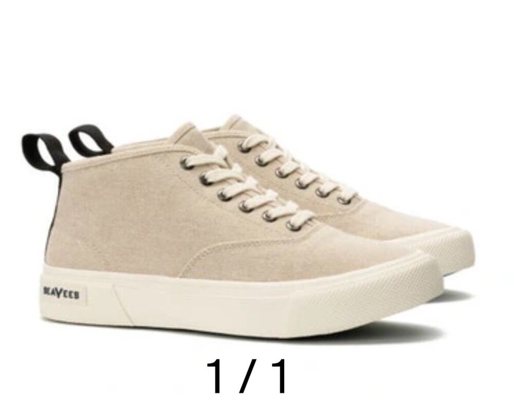 NEW SeaVees Women's Legend 90 Natural Recycled Cotton Canvas Sneaker Sz 11